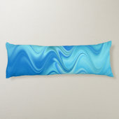 Wavy Blue Abstrakt Seitenschläferkissen (Rückseite)