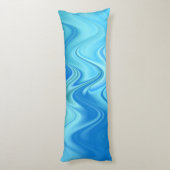 Wavy Blue Abstrakt Seitenschläferkissen (Rückseite (Vertikal))