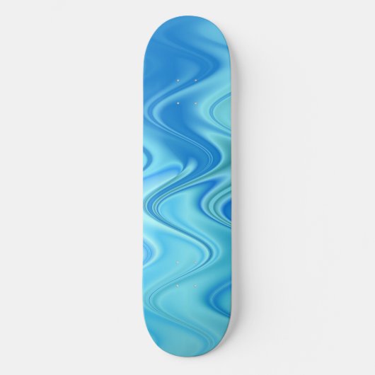 Wavy Blue Abstrakt Skateboard (Vorderseite)
