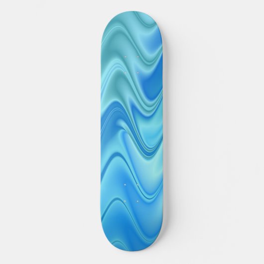 Wavy Blue Abstrakt Skateboard (Vorderseite)