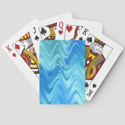 Wavy Blue Abstrakt Spielkarten (Rückseite)