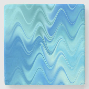 Wavy Blue Abstrakt Steinuntersetzer