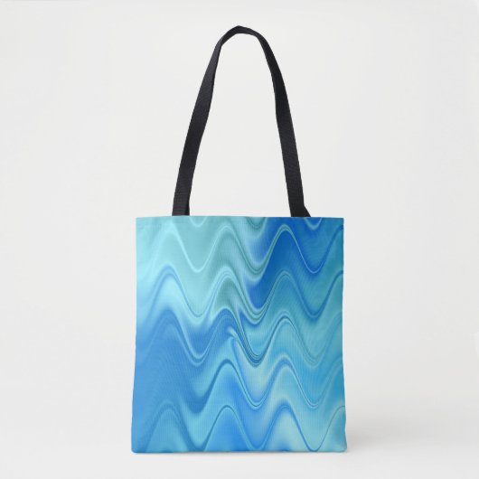 Wavy Blue Abstrakt Tasche (Vorderseite)