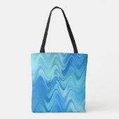 Wavy Blue Abstrakt Tasche (Rückseite)