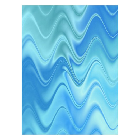 Wavy Blue Abstrakt Tischdecke (Vorderseite)