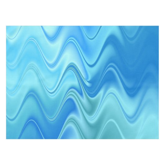 Wavy Blue Abstrakt Tischdecke (Vorderseite (Horizontal))