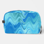 Wavy Blue Abstrakt Toilettenbeutel Waschbeutel (Vorderseite)