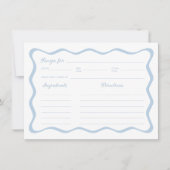 Wavy Blue Brautparty Rezept Card Einladung (Vorderseite)