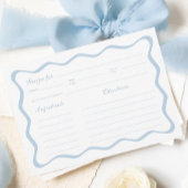 Wavy Blue Brautparty Rezept Card Einladung