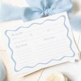 Wavy Blue Brautparty Rezept Card Einladung