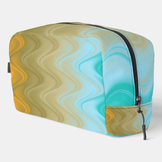 Wavy Blue Green Orange Abstrakt Duffel Bag Waschbeutel (Rechte Ecke)