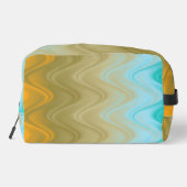 Wavy Blue Green Orange Abstrakt Duffel Bag Waschbeutel (Rückseite)