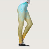 Wavy Blue Green Orange Abstrakt Leggings (Rechts)