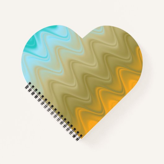 Wavy Blue Green Orange Abstrakt Notizblock (Vorderseite)