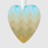 Wavy Blue Green Orange Abstrakt Ornament (Vorderseite)