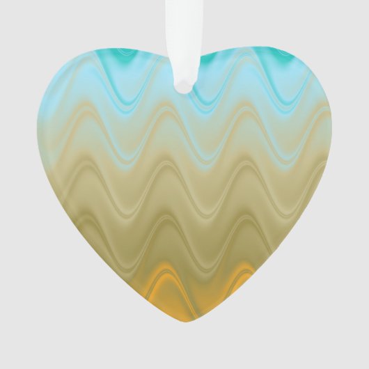 Wavy Blue Green Orange Abstrakt Ornament (Vorderseite)