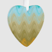 Wavy Blue Green Orange Abstrakt Ornament (Vorderseite)