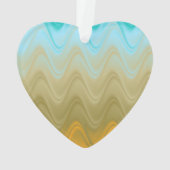 Wavy Blue Green Orange Abstrakt Ornament (Rückseite)