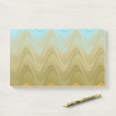 Wavy Blue Green Orange Abstrakt Post-it Klebezettel (Auf Schreibtisch)