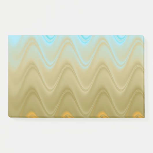 Wavy Blue Green Orange Abstrakt Post-it Klebezettel (Vorderseite)