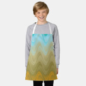 Wavy Blue Green Orange Abstrakt Schürze (Getragen)