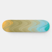 Wavy Blue Green Orange Abstrakt Skateboard (Horizontal)