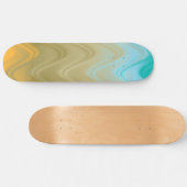 Wavy Blue Green Orange Abstrakt Skateboard (Horizontal)