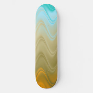 Wavy Blue Green Orange Abstrakt Skateboard