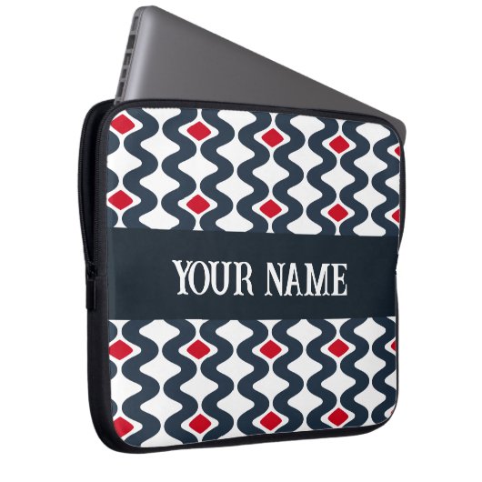 Wavy Blue Laptop Case (Vorne Rechts)