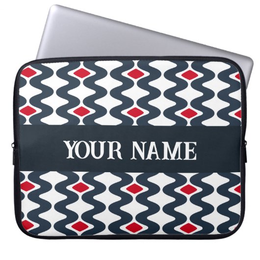 Wavy Blue Laptop Case (Vorderseite)