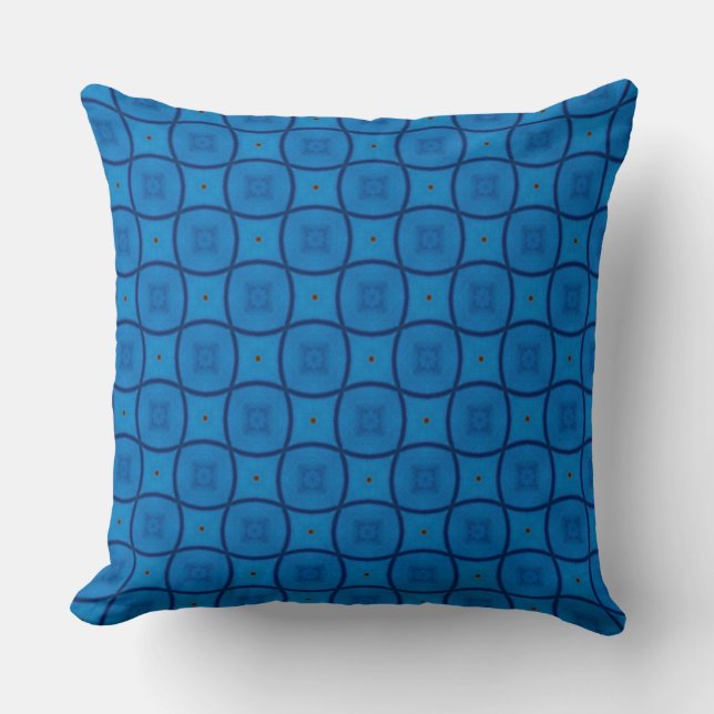 Wavy Blue Lines Design Muster Kissen Kissen (Vorderseite)