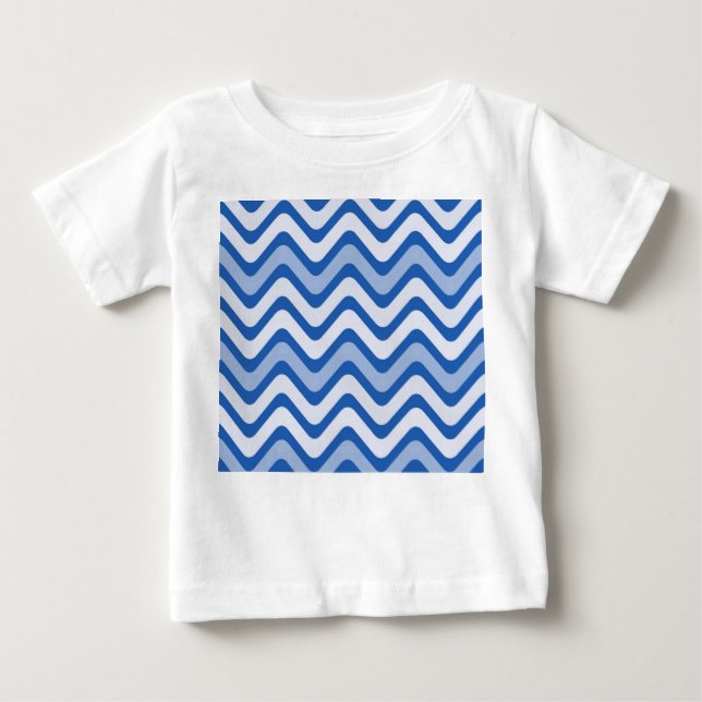 Wavy Blue Pattern Baby T-shirt (Vorderseite)