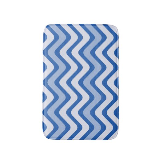 Wavy Blue Pattern Badematte (Vorderseite Vertikal)