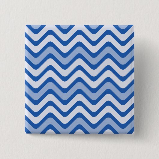 Wavy Blue Pattern Button (Vorderseite)