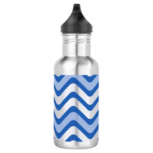 Wavy Blue Pattern Edelstahlflasche (Rechts)