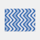 Wavy Blue Pattern Fleecedecke (Vorderseite (Horizontal))