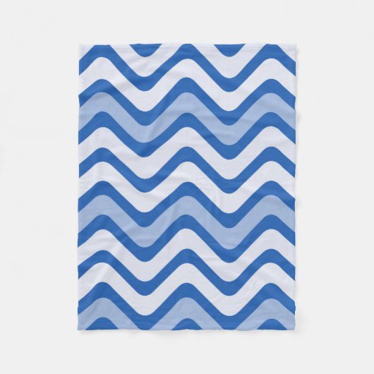 Wavy Blue Pattern Fleecedecke (Vorderseite)