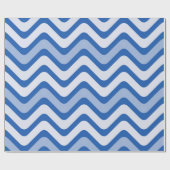 Wavy Blue Pattern Geschenkpapier (Flach)