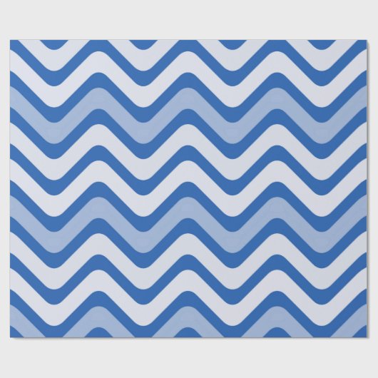 Wavy Blue Pattern Geschenkpapier (Flach)