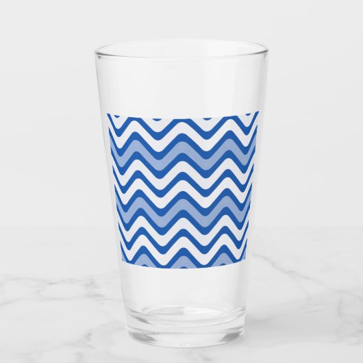 Wavy Blue Pattern Glas (Vorderseite)