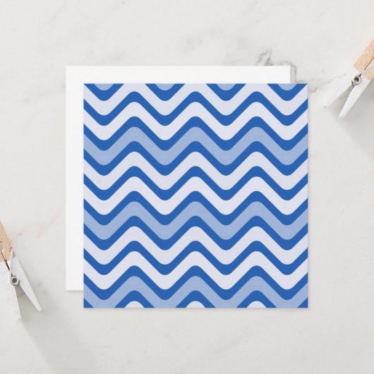 Wavy Blue Pattern Karte (Vorderseite/Rückseite Beispiel)