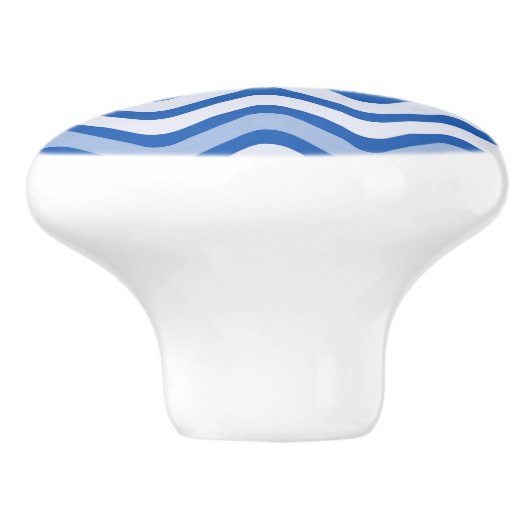 Wavy Blue Pattern Keramikknauf (Seitenansicht)