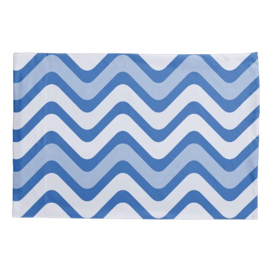 Wavy Blue Pattern Kissenbezug (Rückseite)