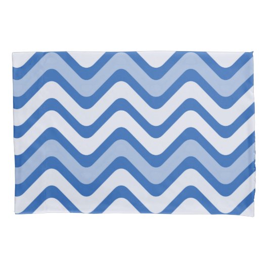 Wavy Blue Pattern Kissenbezug (Vorderseite)