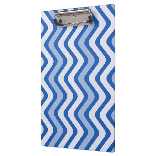 Wavy Blue Pattern Klemmbrett (Links)