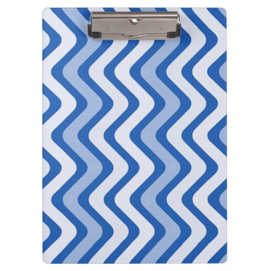 Wavy Blue Pattern Klemmbrett (Vorderseite)