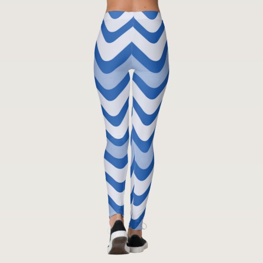 Wavy Blue Pattern Leggings (Rückseite)