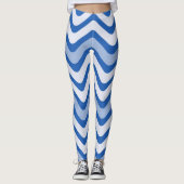 Wavy Blue Pattern Leggings (Vorderseite)