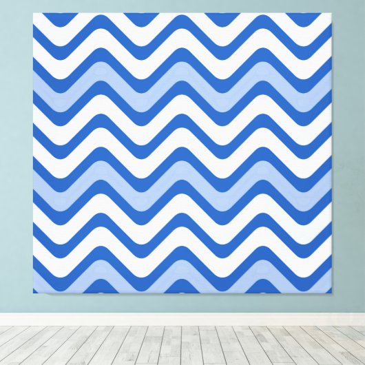 Wavy Blue Pattern Leinwanddruck (Insitu (Holzboden))