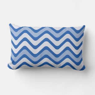 Wavy Blue Pattern Lendenkissen
